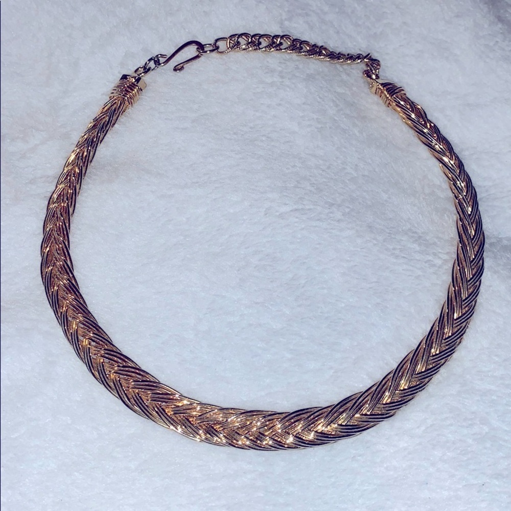 Gold Braided Choker Necklace Vintage & Retro COOL!